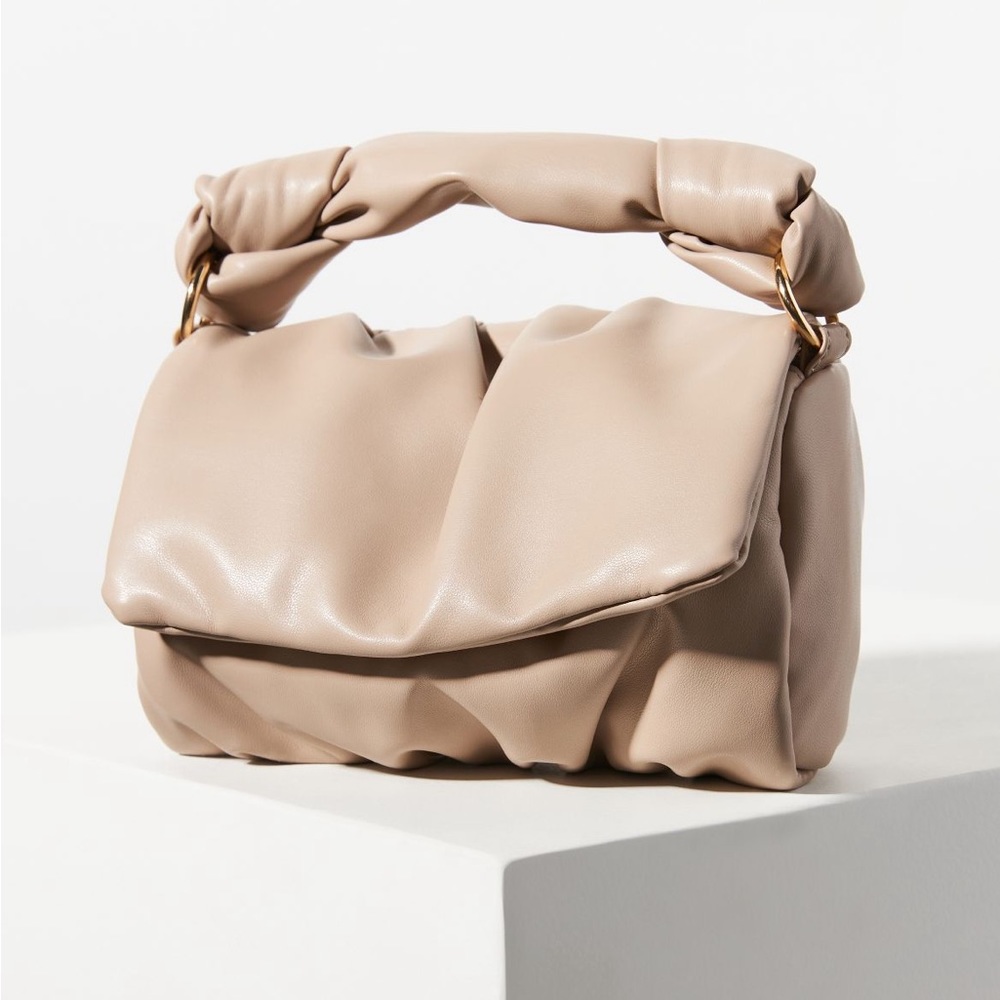 Anthropologie soft faux leather mini crossbody clutch/bag,  NWOT in taupe